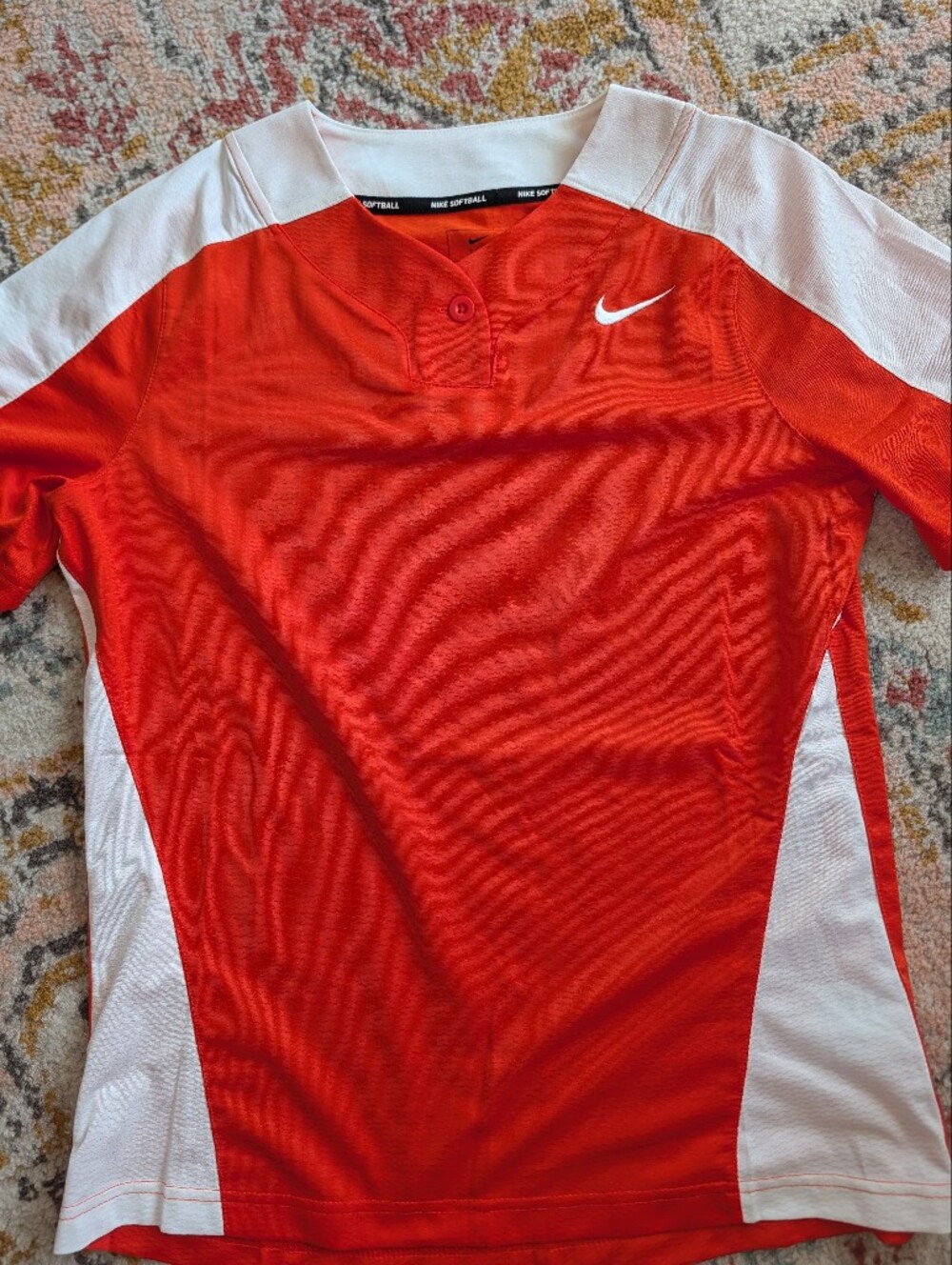 Nike Softball Women's M Jersey Orange Performance Shirt Athlete Practice Sports